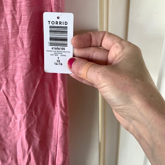 Torrid Pink Knot-Front Slub Jersey Top - Torrid Size 1 (14/16) - Picture 4 of 6